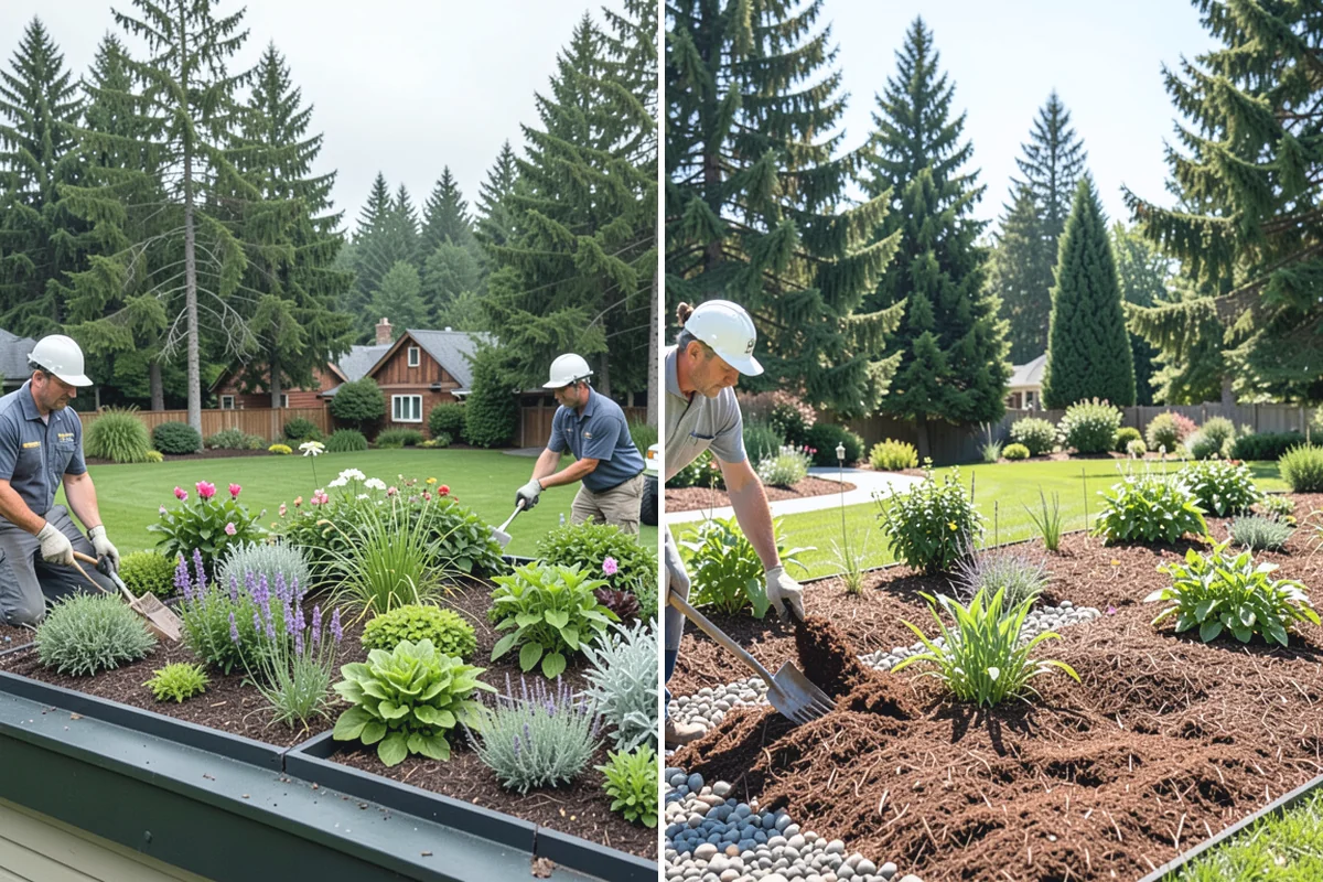 Rubber Mulch Installation in Hamilton, Skagit County, WA - Define and prep the area