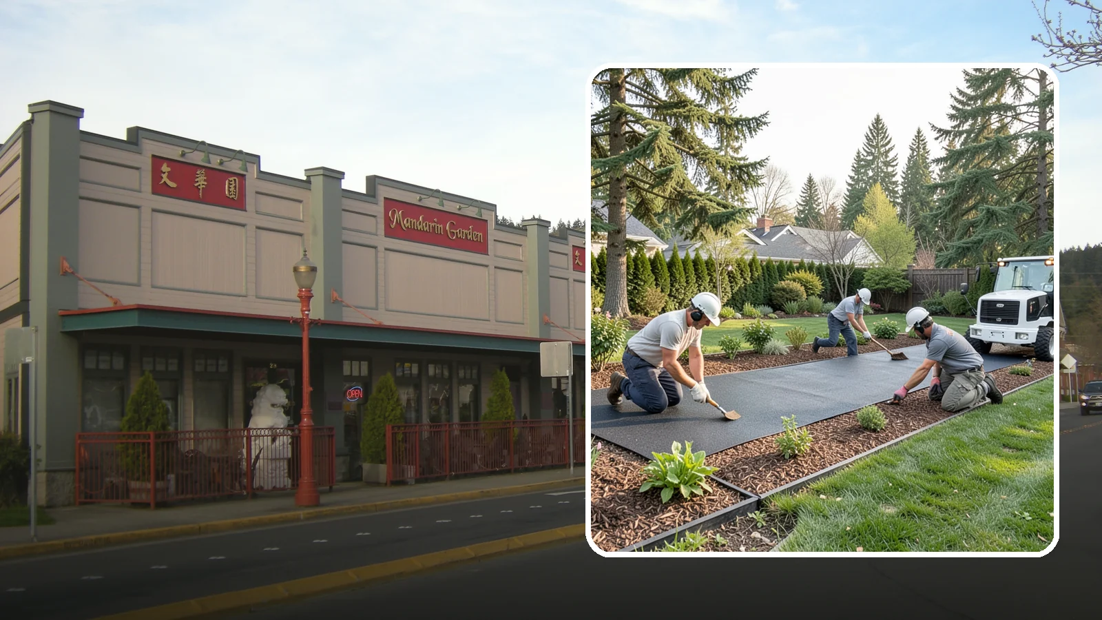 Rubber Mulch Installation in Issaquah, King County, WA - Recycled rubber mulch installed for playgrounds, play areas, and beds that never need replacing.