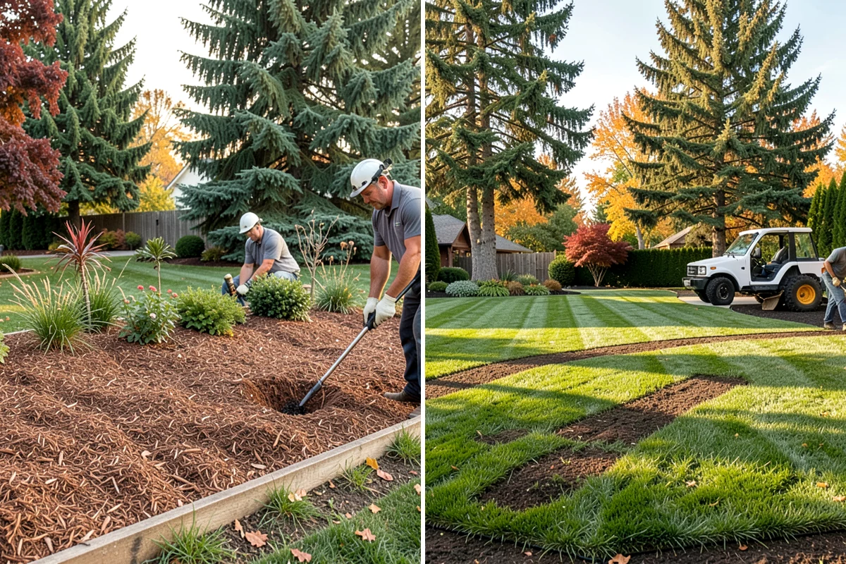 Rubber Mulch Installation in Kenmore, King County, WA - Define and prep the area