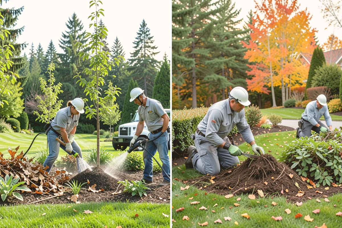 Rubber Mulch Installation in Langley, Island County, WA - Define and prep the area