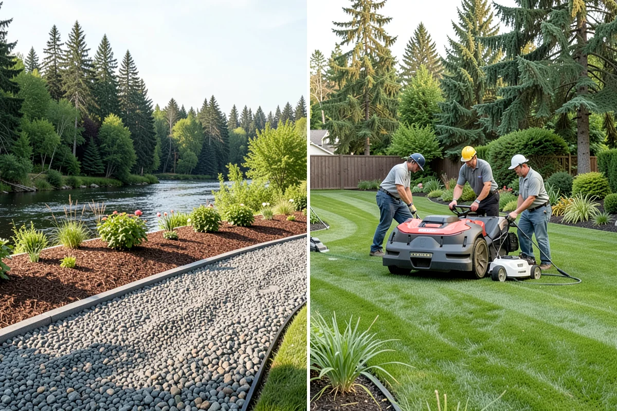 Rubber Mulch Installation in Maple Valley, King County, WA - Define and prep the area