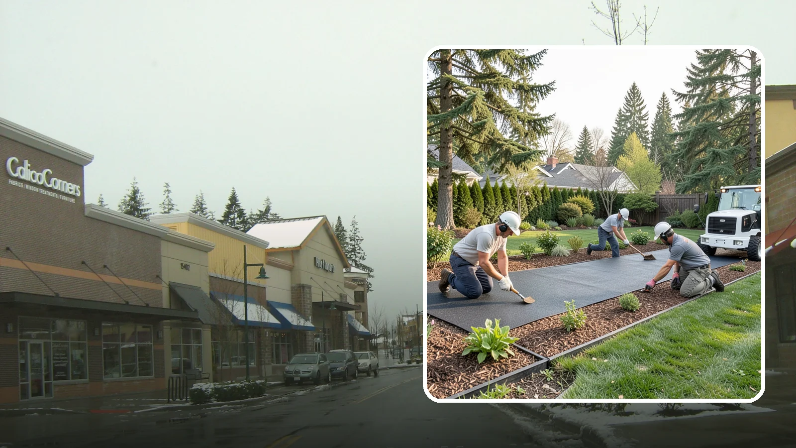 Rubber Mulch Installation in Mill Creek, Snohomish County, WA - Recycled rubber mulch installed for playgrounds, play areas, and beds that never need replacing.