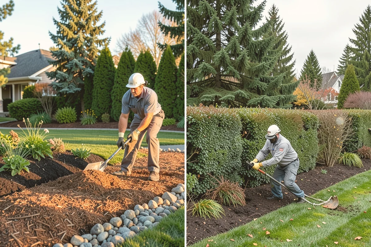 Rubber Mulch Installation in Mount Vernon, Skagit County, WA - Define and prep the area