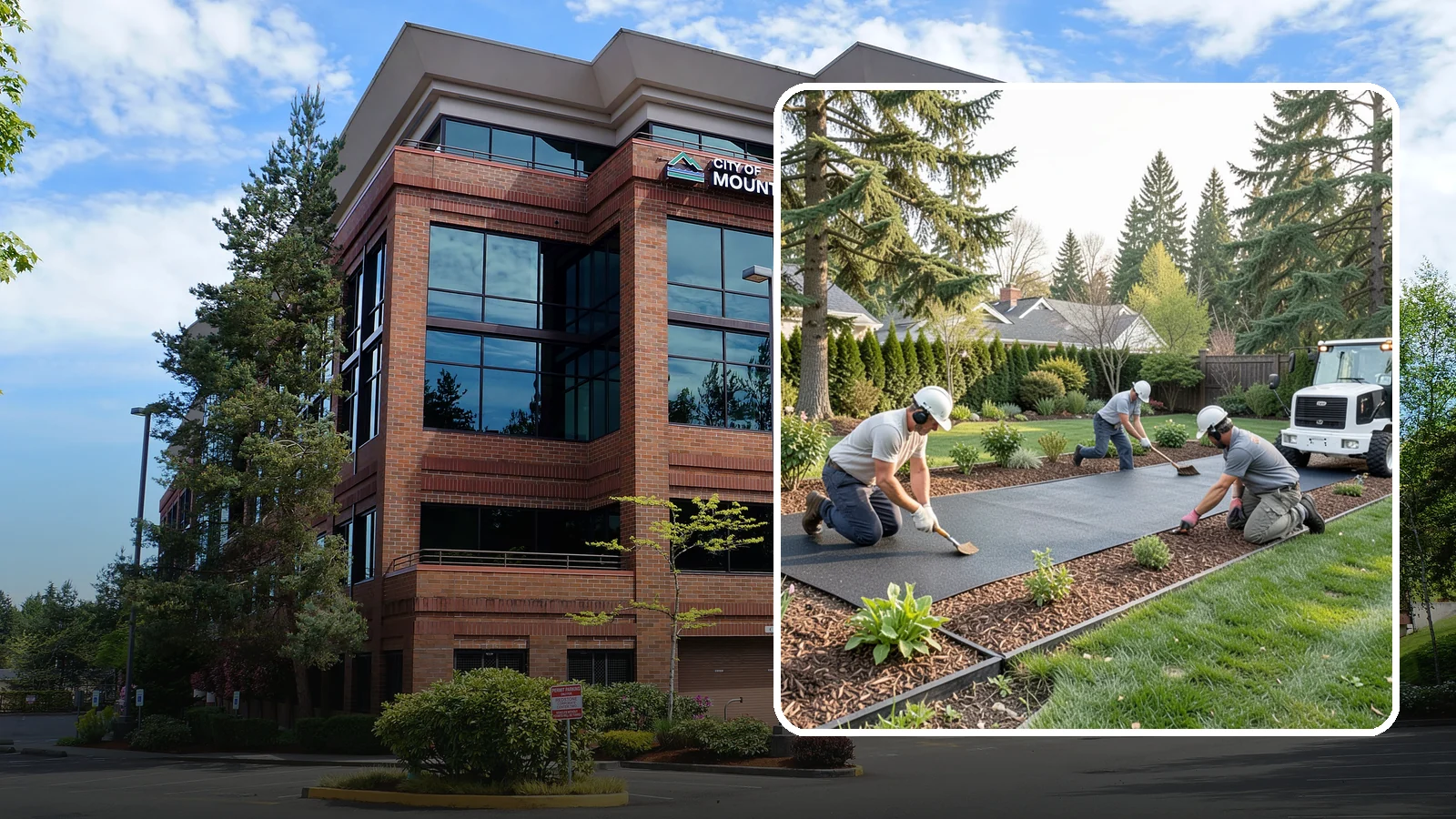 Rubber Mulch Installation in Mountlake Terrace, Snohomish County, WA - Recycled rubber mulch installed for playgrounds, play areas, and beds that never need replacing.