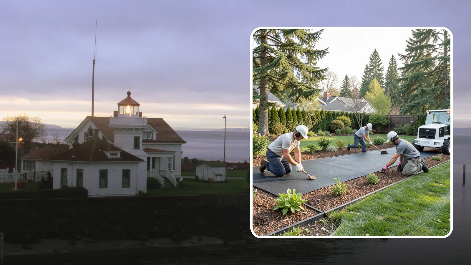 Rubber Mulch Installation in Mukilteo, Snohomish County, WA - Recycled rubber mulch installed for playgrounds, play areas, and beds that never need replacing.