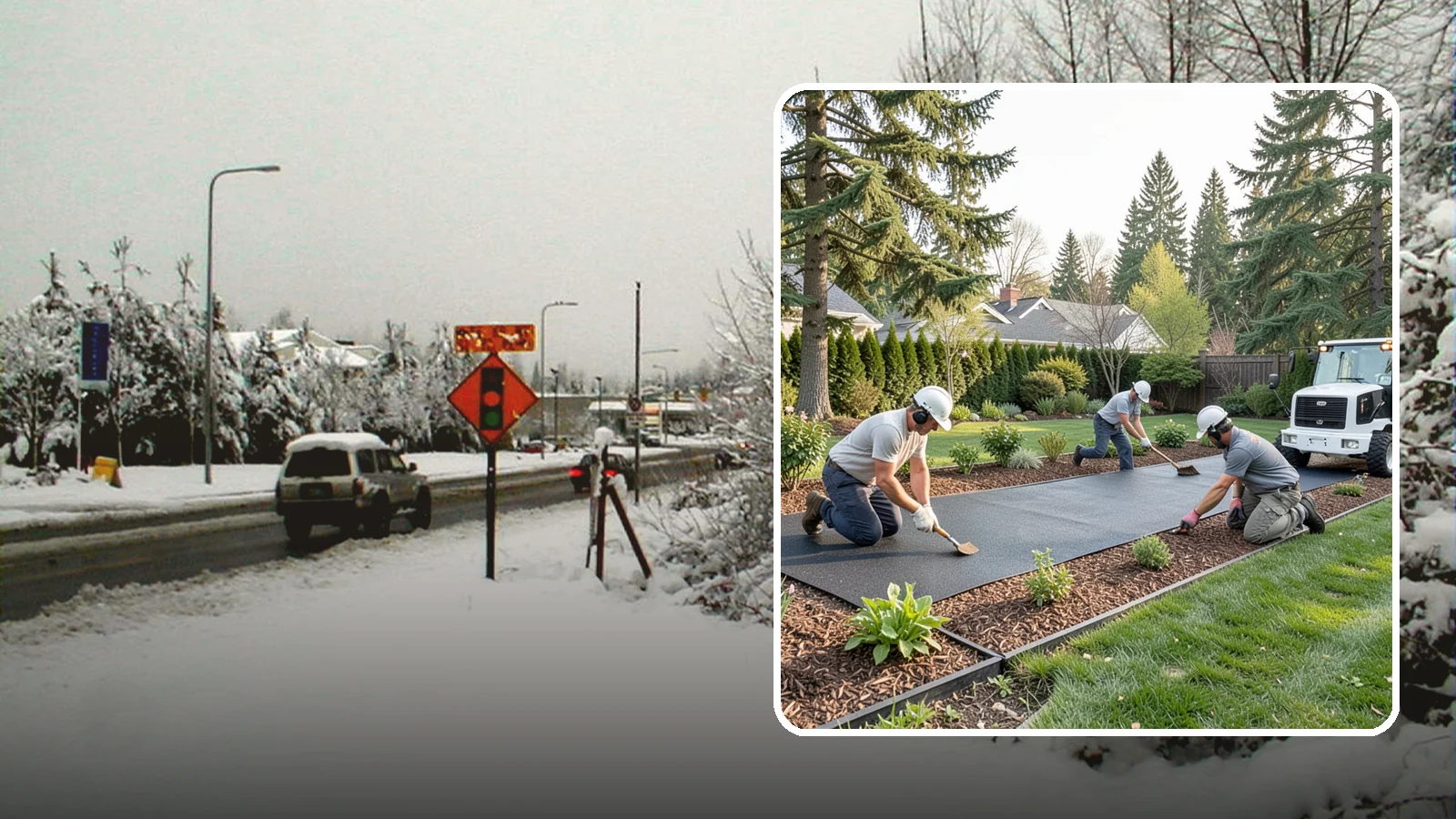 Rubber Mulch Installation in Newcastle, King County, WA - Recycled rubber mulch installed for playgrounds, play areas, and beds that never need replacing.