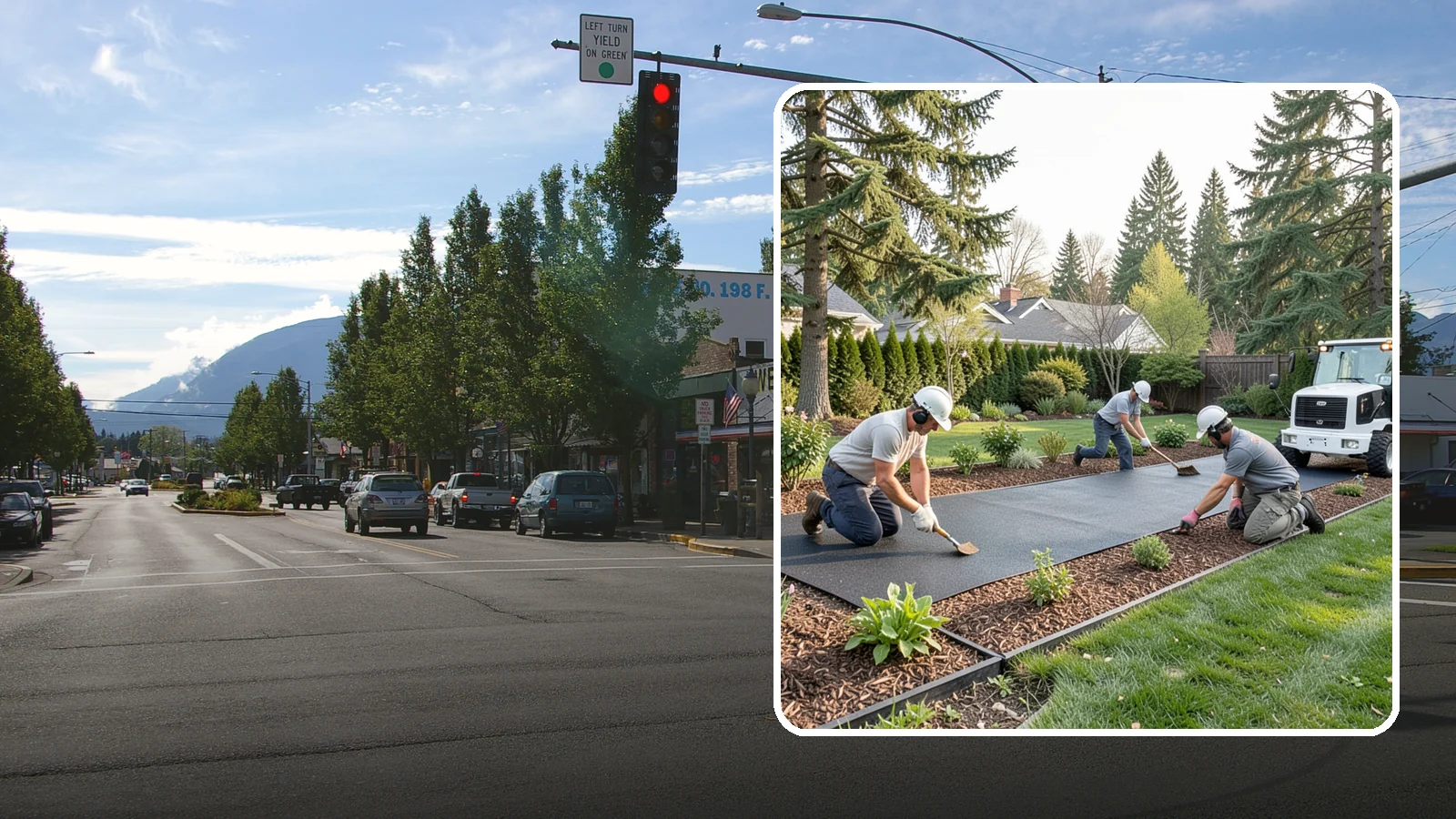 Rubber Mulch Installation in North Bend, King County, WA - Recycled rubber mulch installed for playgrounds, play areas, and beds that never need replacing.