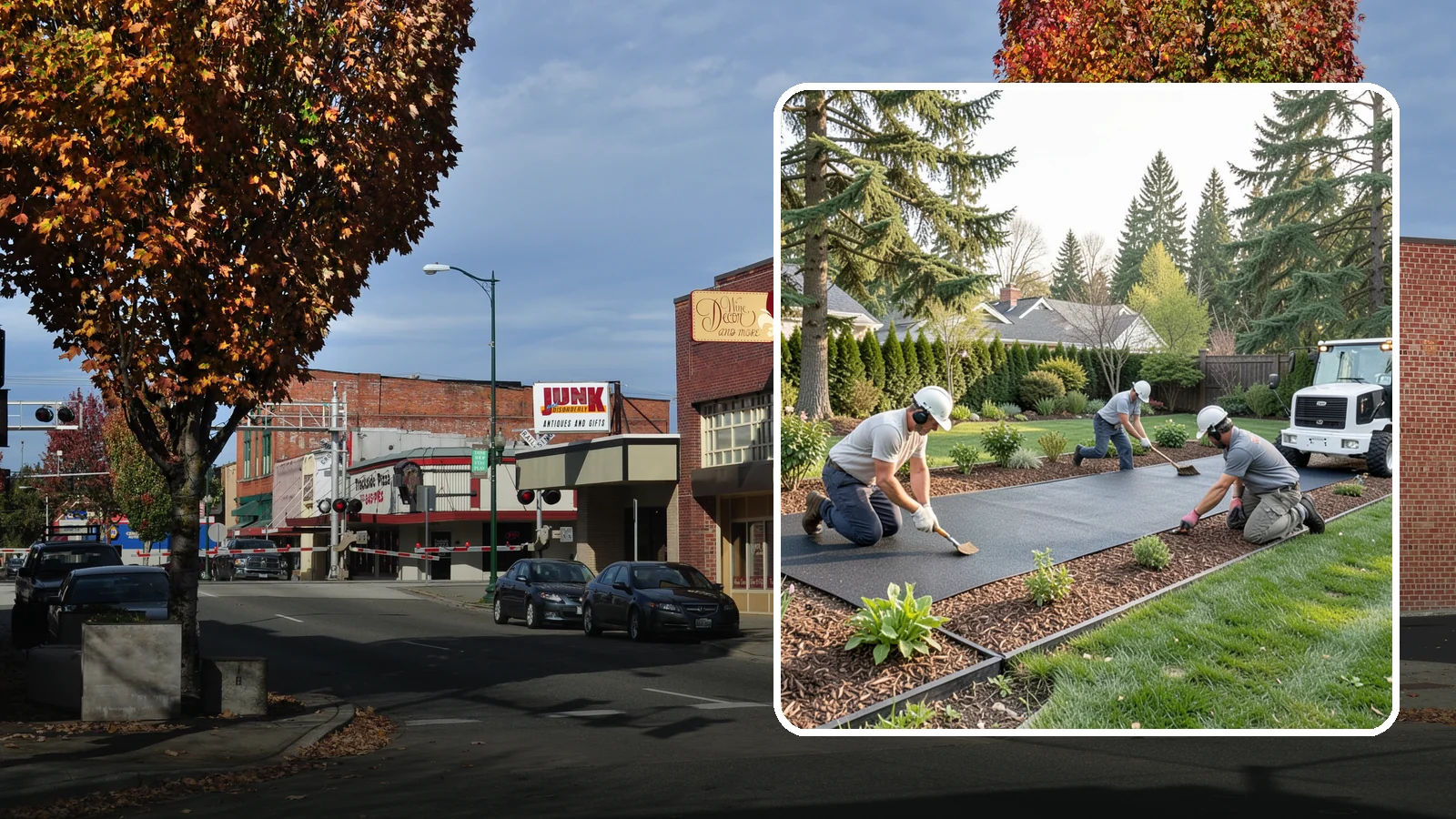 Rubber Mulch Installation in Puyallup, Pierce County, WA - Recycled rubber mulch installed for playgrounds, play areas, and beds that never need replacing.