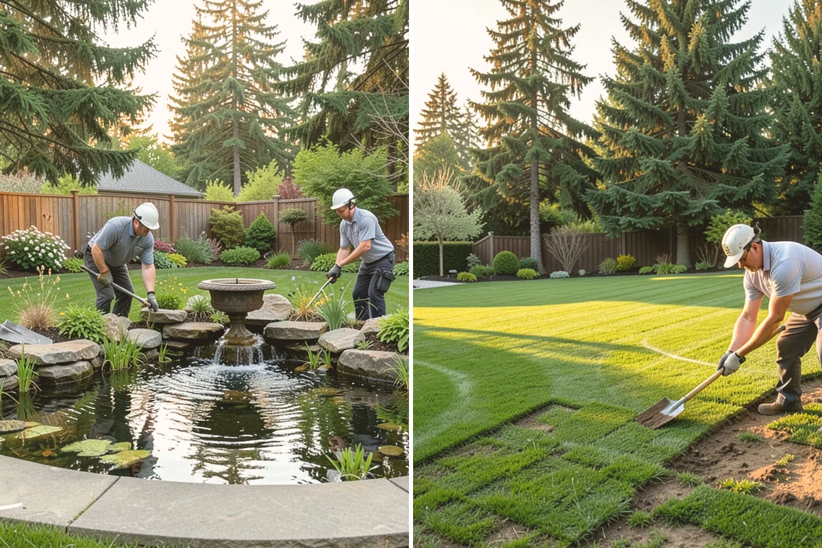 Rubber Mulch Installation in Sammamish, King County, WA - Define and prep the area