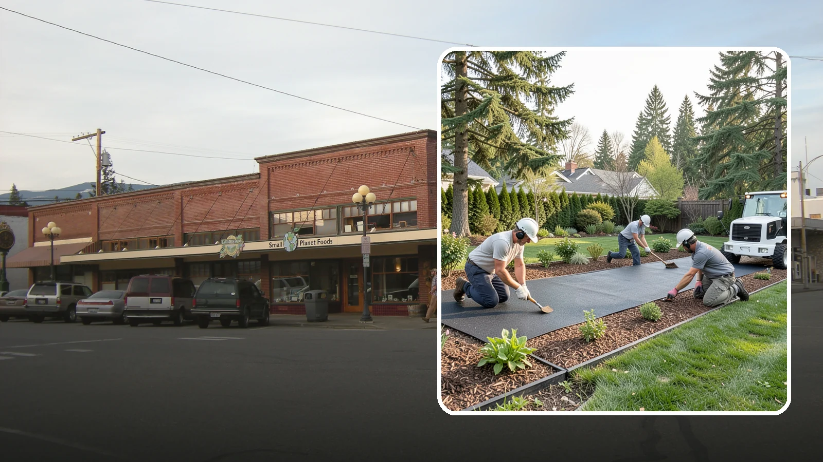 Rubber Mulch Installation in Sedro-Woolley, Skagit County, WA - Recycled rubber mulch installed for playgrounds, play areas, and beds that never need replacing.