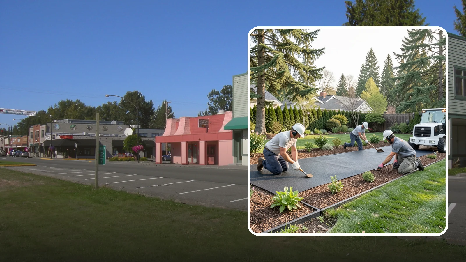 Rubber Mulch Installation in Snoqualmie, King County, WA - Recycled rubber mulch installed for playgrounds, play areas, and beds that never need replacing.