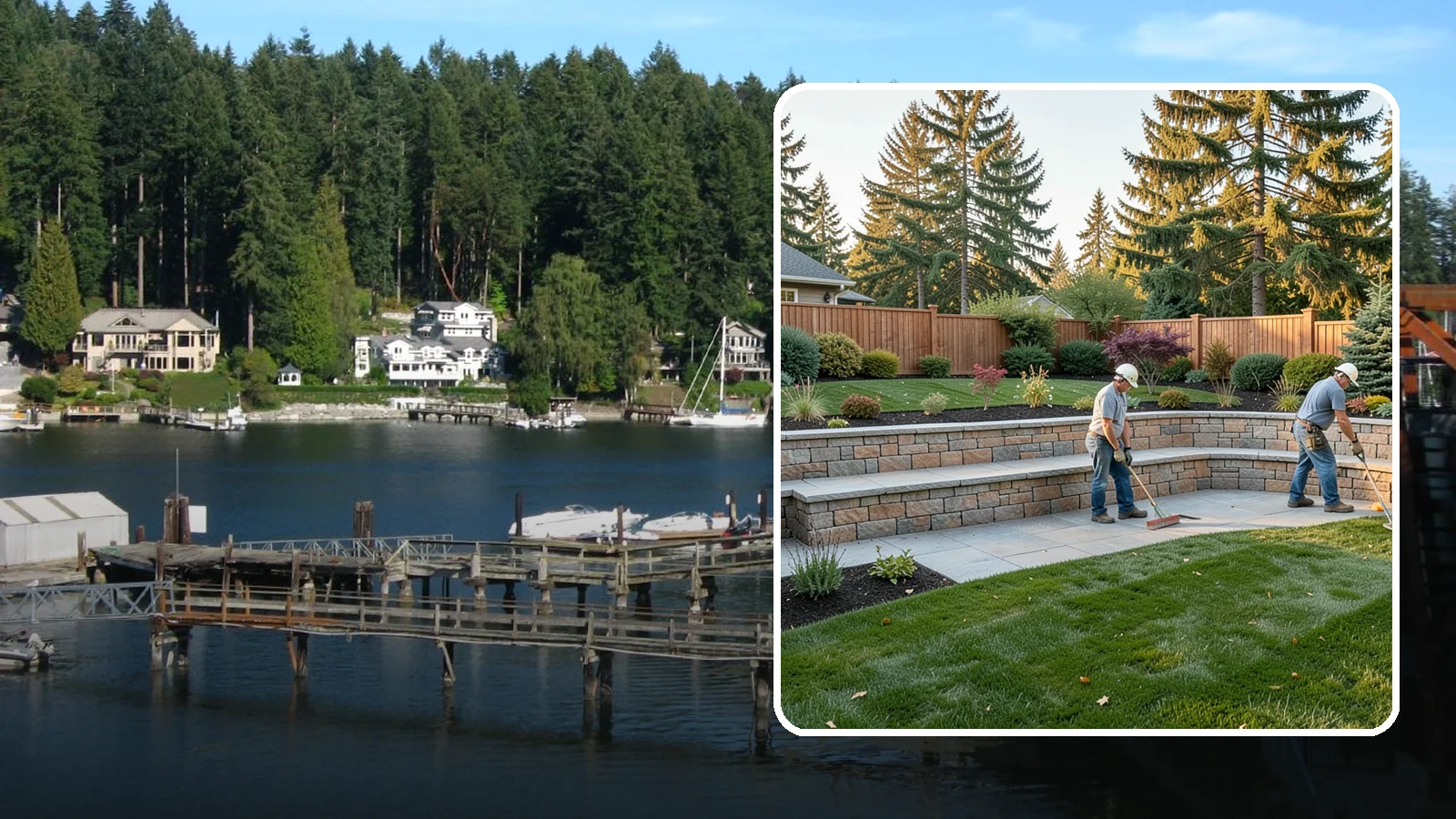 Seating Wall Installation in Gig Harbor, Pierce County, WA - Built-in seating walls that add permanent seating and definition to patios and gathering spaces.