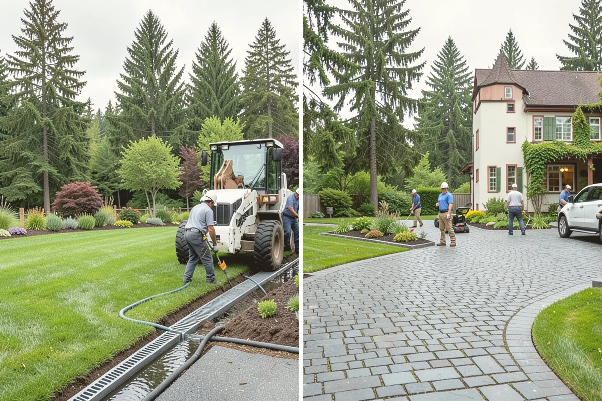 Segmental Block Retaining Wall in Algona, King County, WA - Excavate the slope and any geogrid embedment zone