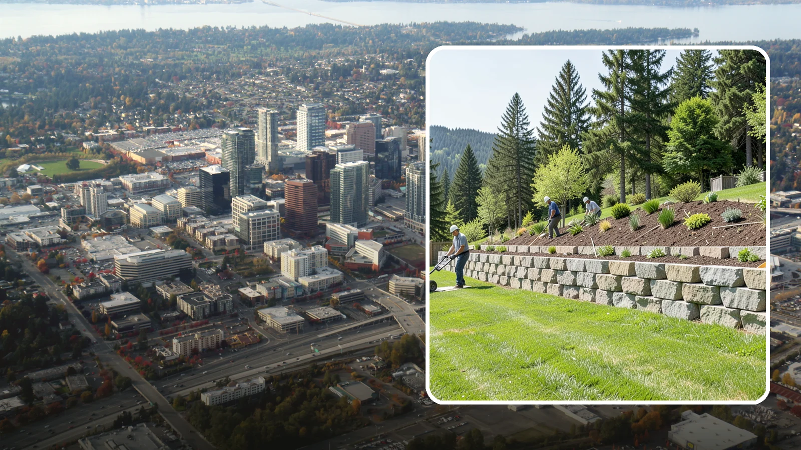 Segmental Block Retaining Wall in Bellevue, King County, WA - An engineered mortarless wall of interlocking segmental units, ideal for taller PNW slopes that demand reinforcement and reliable...