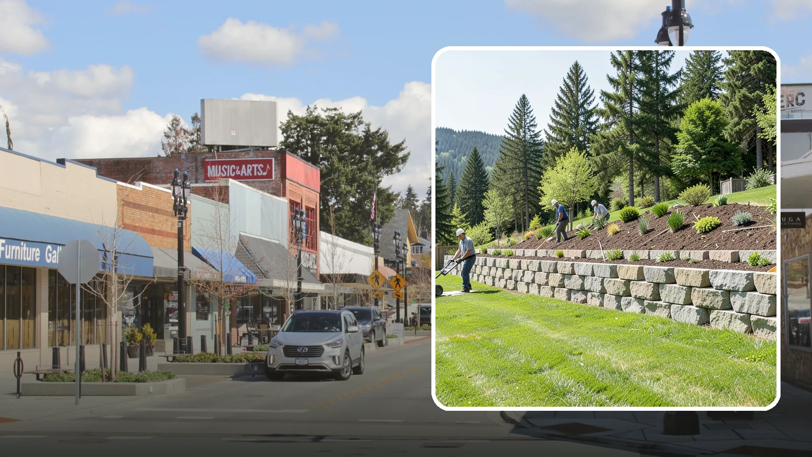 Segmental Block Retaining Wall in Bothell, King County, WA - An engineered mortarless wall of interlocking segmental units, ideal for taller PNW slopes that demand reinforcement and reliable...