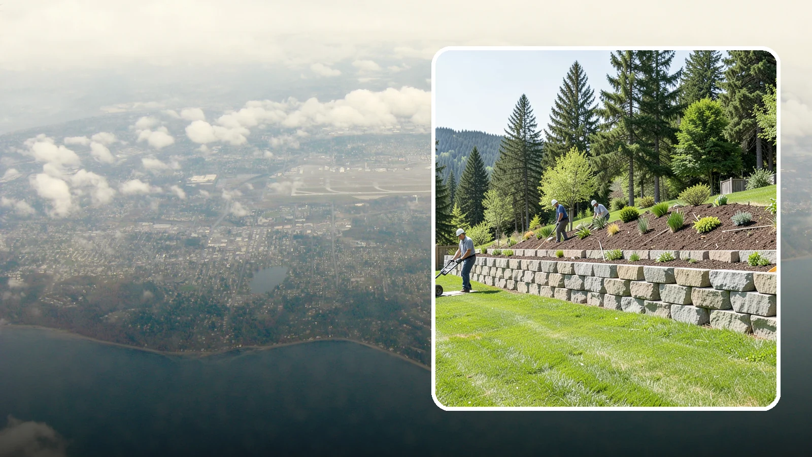 Segmental Block Retaining Wall in Burien, King County, WA - An engineered mortarless wall of interlocking segmental units, ideal for taller PNW slopes that demand reinforcement and reliable...