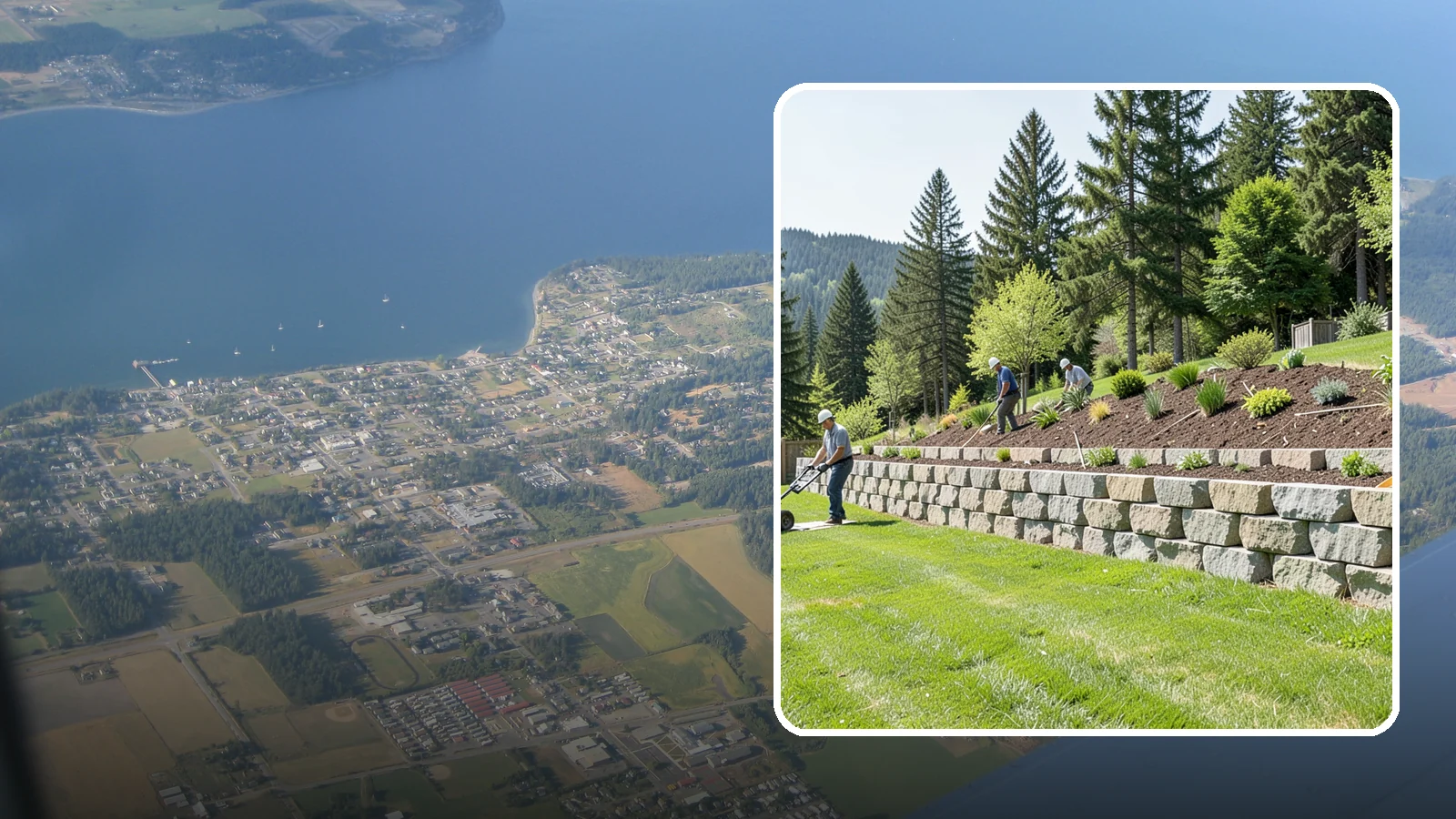 Segmental Block Retaining Wall in Coupeville, Island County, WA - An engineered mortarless wall of interlocking segmental units, ideal for taller PNW slopes that demand reinforcement and reliable...