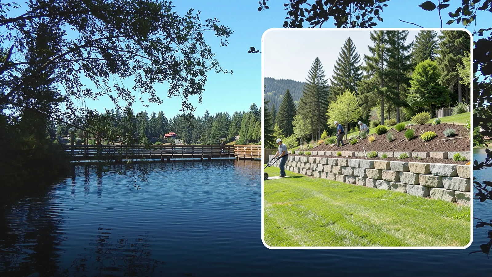 Segmental Block Retaining Wall in Federal Way, King County, WA - An engineered mortarless wall of interlocking segmental units, ideal for taller PNW slopes that demand reinforcement and reliable...