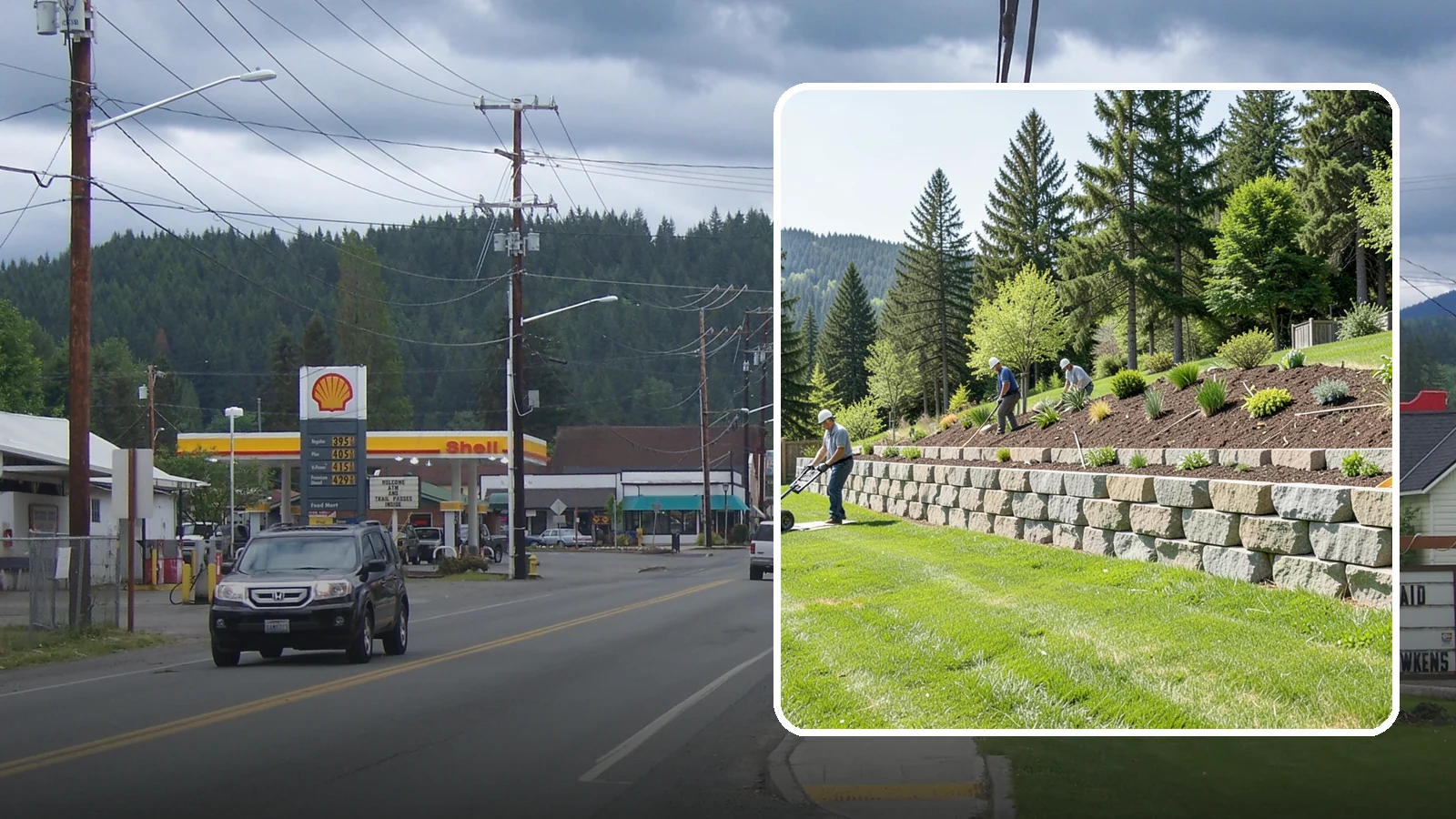 Segmental Block Retaining Wall in Granite Falls, Snohomish County, WA - An engineered mortarless wall of interlocking segmental units, ideal for taller PNW slopes that demand reinforcement and reliable...