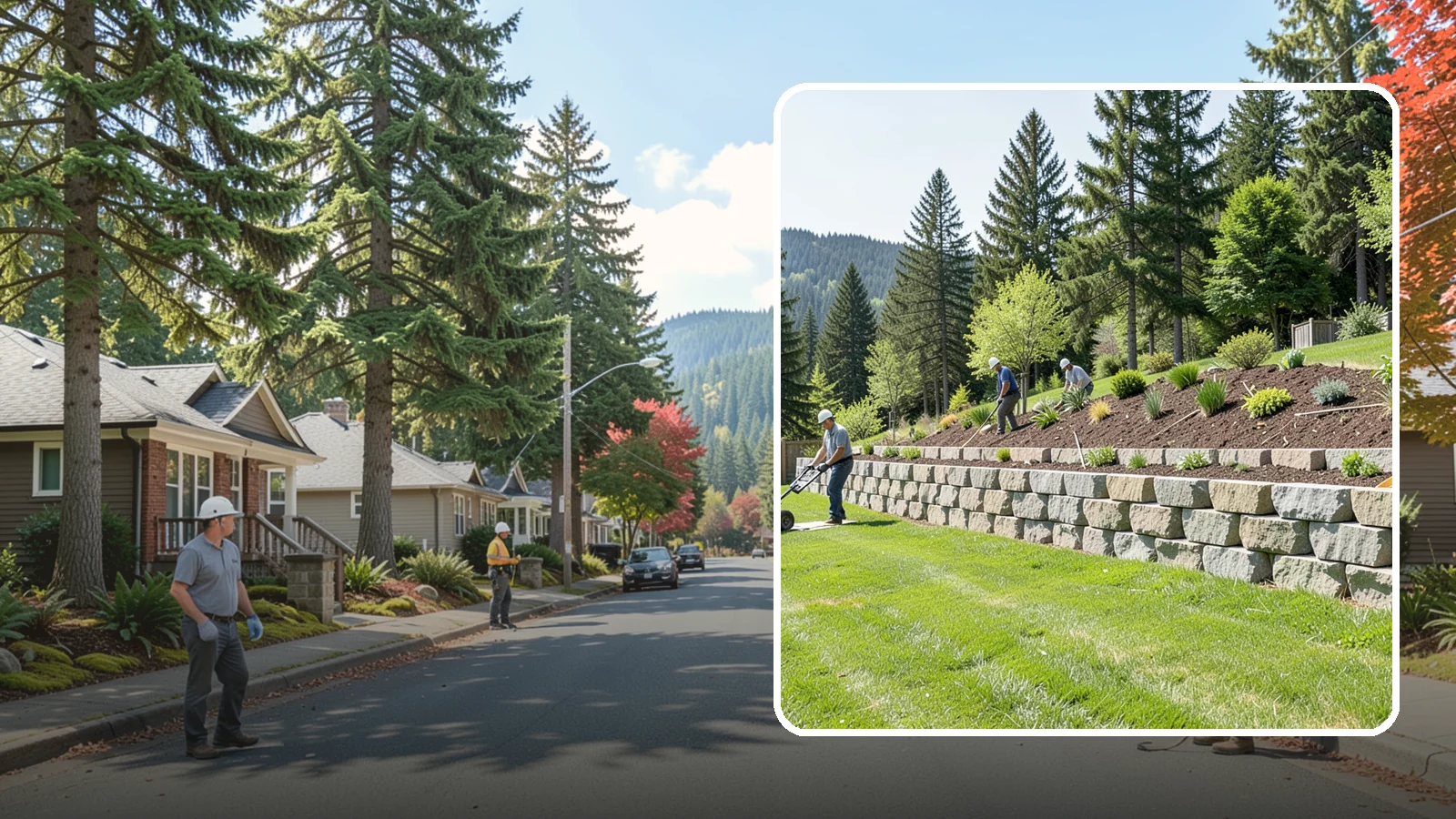 Segmental Block Retaining Wall in Hunts Point, King County, WA - An engineered mortarless wall of interlocking segmental units, ideal for taller PNW slopes that demand reinforcement and reliable...