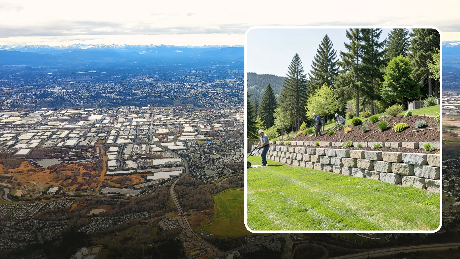Segmental Block Retaining Wall in Kent, King County, WA - An engineered mortarless wall of interlocking segmental units, ideal for taller PNW slopes that demand reinforcement and reliable...