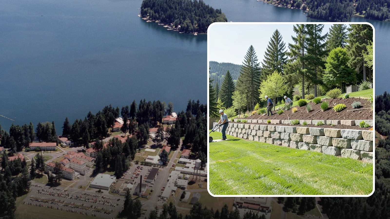 Segmental Block Retaining Wall in Lakewood, Pierce County, WA - An engineered mortarless wall of interlocking segmental units, ideal for taller PNW slopes that demand reinforcement and reliable...