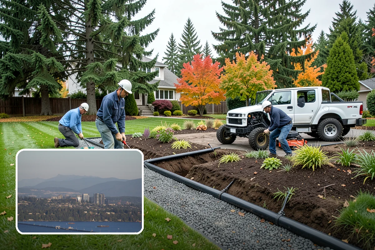 Segmental Block Retaining Wall in Medina, King County, WA - Handles taller walls with geogrid reinforcement