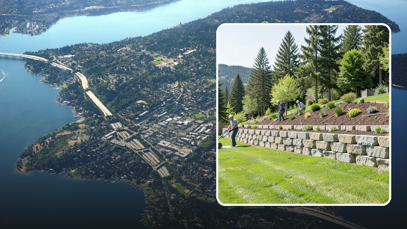 Segmental Block Retaining Wall in Mercer Island, King County, WA - An engineered mortarless wall of interlocking segmental units, ideal for taller PNW slopes that demand reinforcement and reliable...