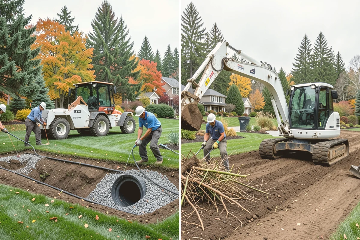 Segmental Block Retaining Wall in Mount Vernon, Skagit County, WA - Excavate the slope and any geogrid embedment zone