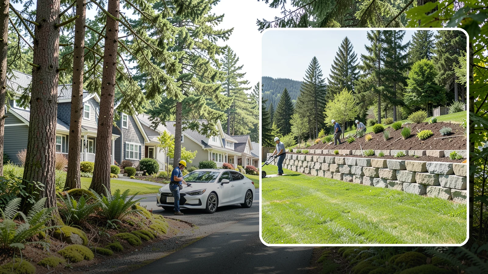 Segmental Block Retaining Wall in Normandy Park, King County, WA - An engineered mortarless wall of interlocking segmental units, ideal for taller PNW slopes that demand reinforcement and reliable...