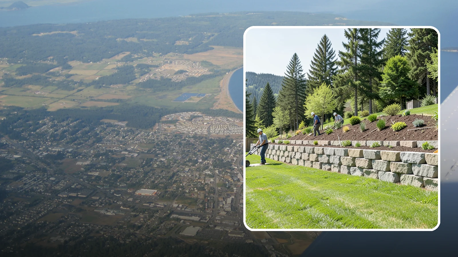 Segmental Block Retaining Wall in Oak Harbor, Island County, WA - An engineered mortarless wall of interlocking segmental units, ideal for taller PNW slopes that demand reinforcement and reliable...