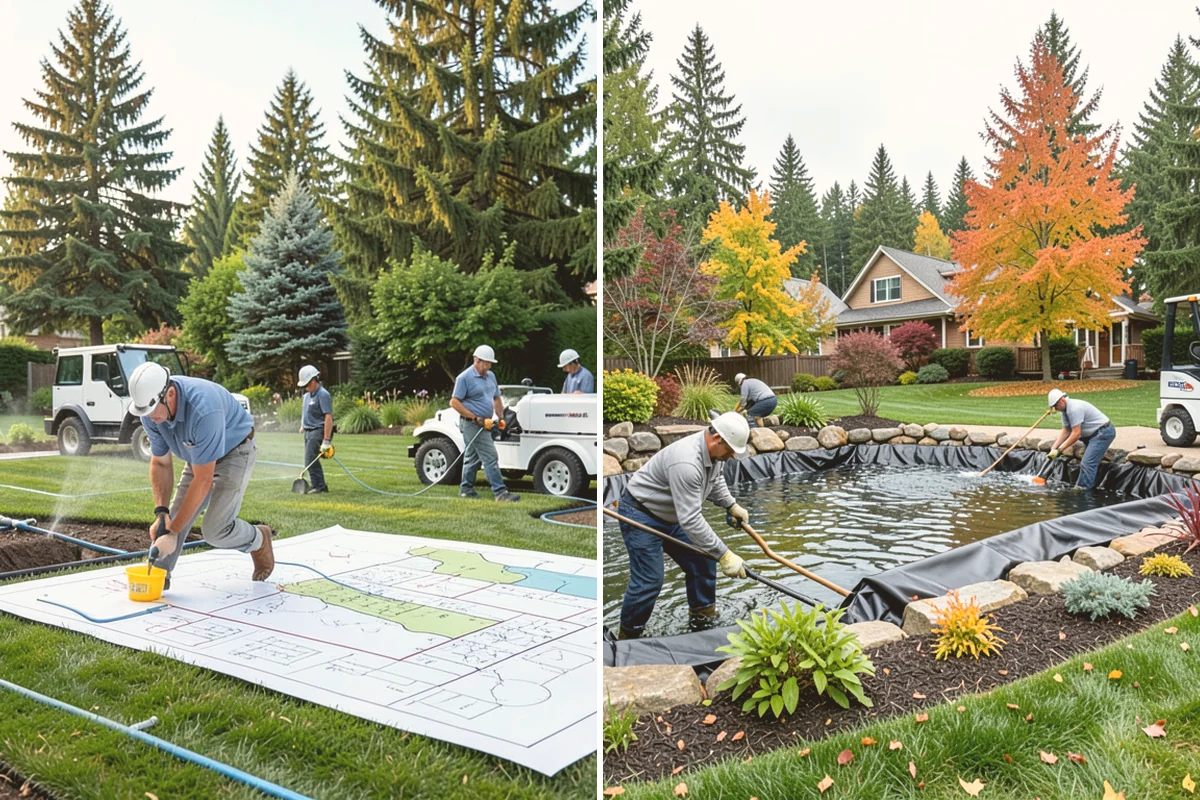 Segmental Block Retaining Wall in Orting, Pierce County, WA - Excavate the slope and any geogrid embedment zone