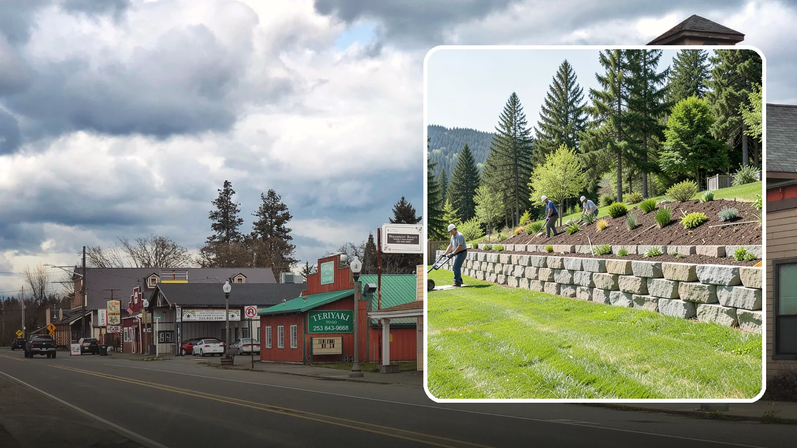 Segmental Block Retaining Wall in Roy, Pierce County, WA - An engineered mortarless wall of interlocking segmental units, ideal for taller PNW slopes that demand reinforcement and reliable...