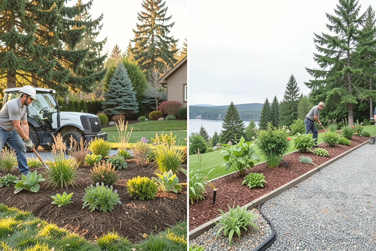 Segmental Block Retaining Wall in Ruston, Pierce County, WA - Excavate the slope and any geogrid embedment zone