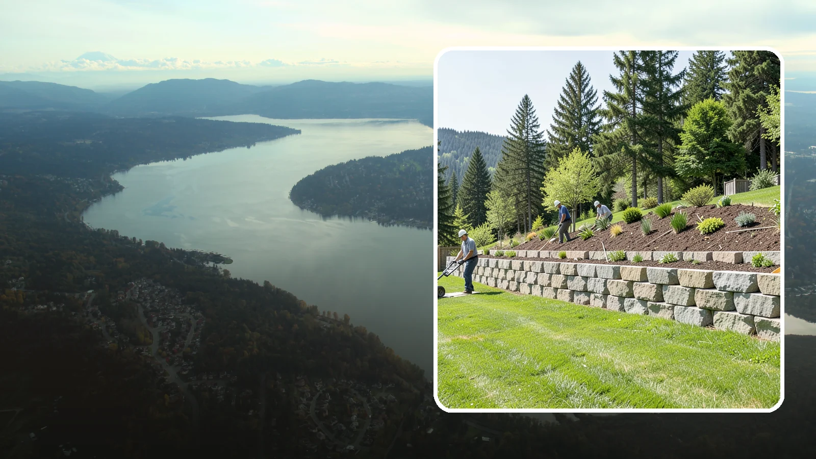 Segmental Block Retaining Wall in Sammamish, King County, WA - An engineered mortarless wall of interlocking segmental units, ideal for taller PNW slopes that demand reinforcement and reliable...