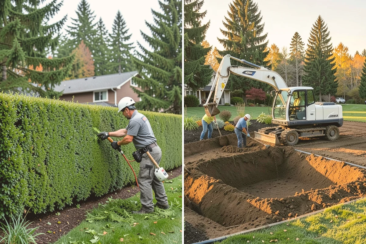 Segmental Block Retaining Wall in Sammamish, King County, WA - Excavate the slope and any geogrid embedment zone