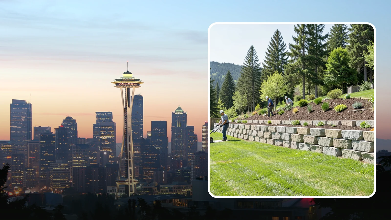 Segmental Block Retaining Wall in Seattle, King County, WA - An engineered mortarless wall of interlocking segmental units, ideal for taller PNW slopes that demand reinforcement and reliable...