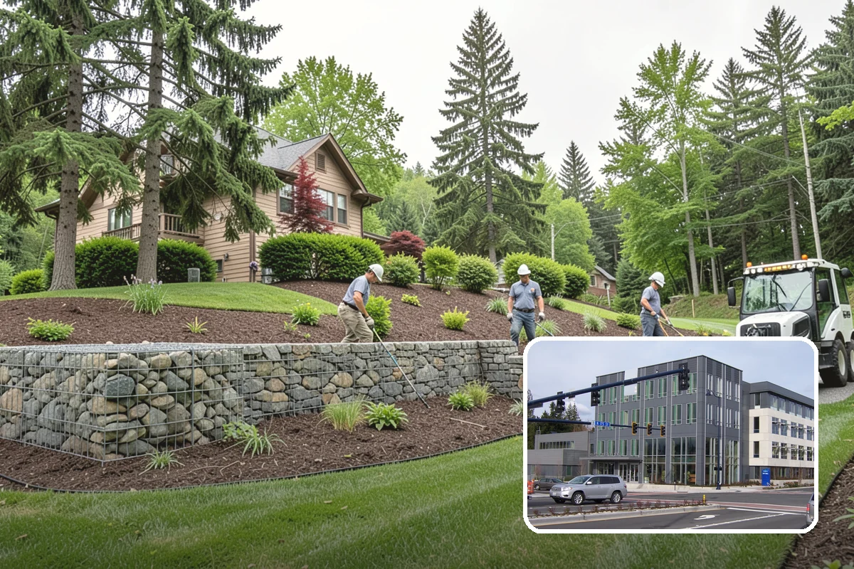 Segmental Block Retaining Wall in Shoreline, King County, WA - Handles taller walls with geogrid reinforcement