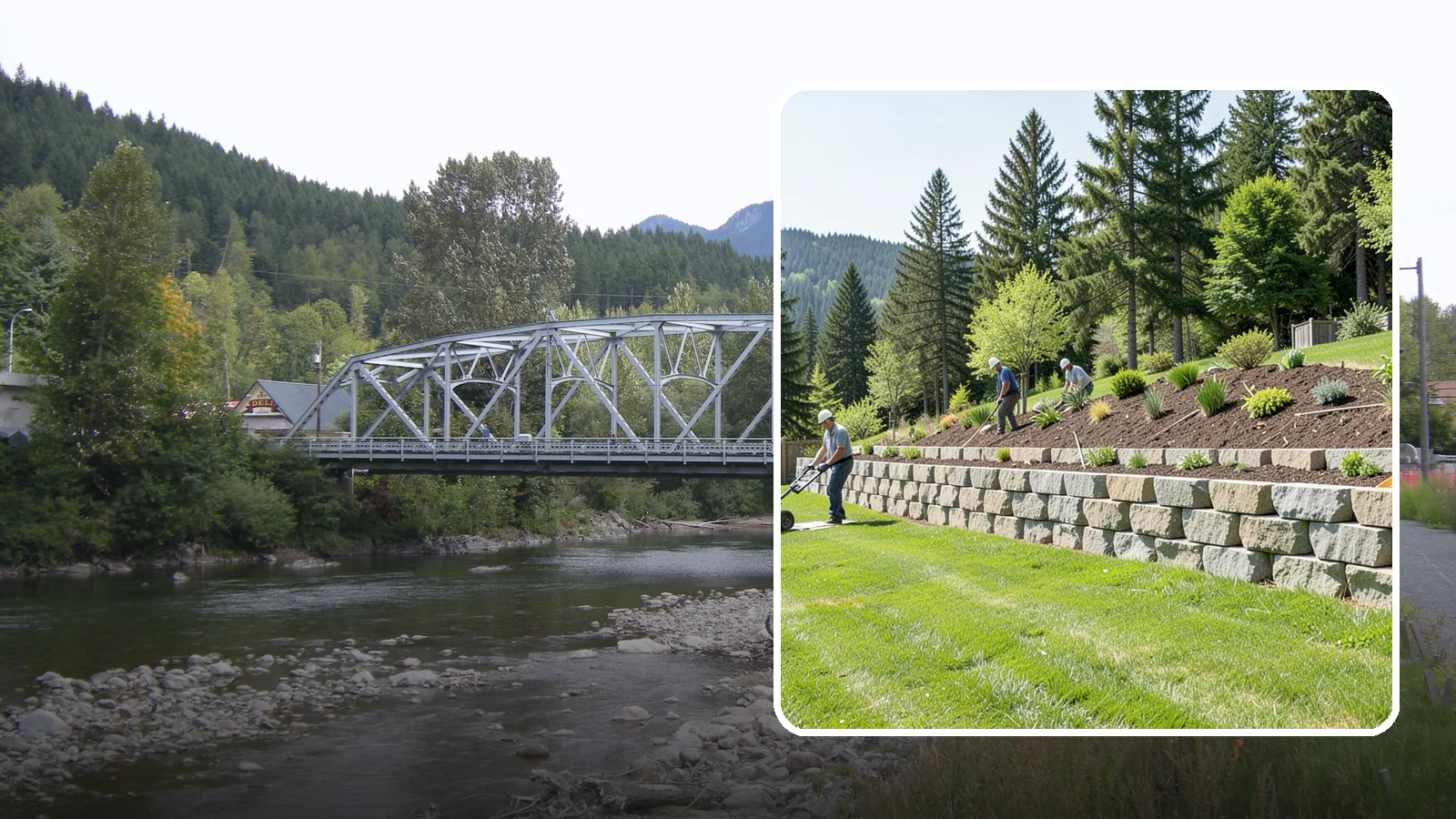 Segmental Block Retaining Wall in Skykomish, King County, WA - An engineered mortarless wall of interlocking segmental units, ideal for taller PNW slopes that demand reinforcement and reliable...
