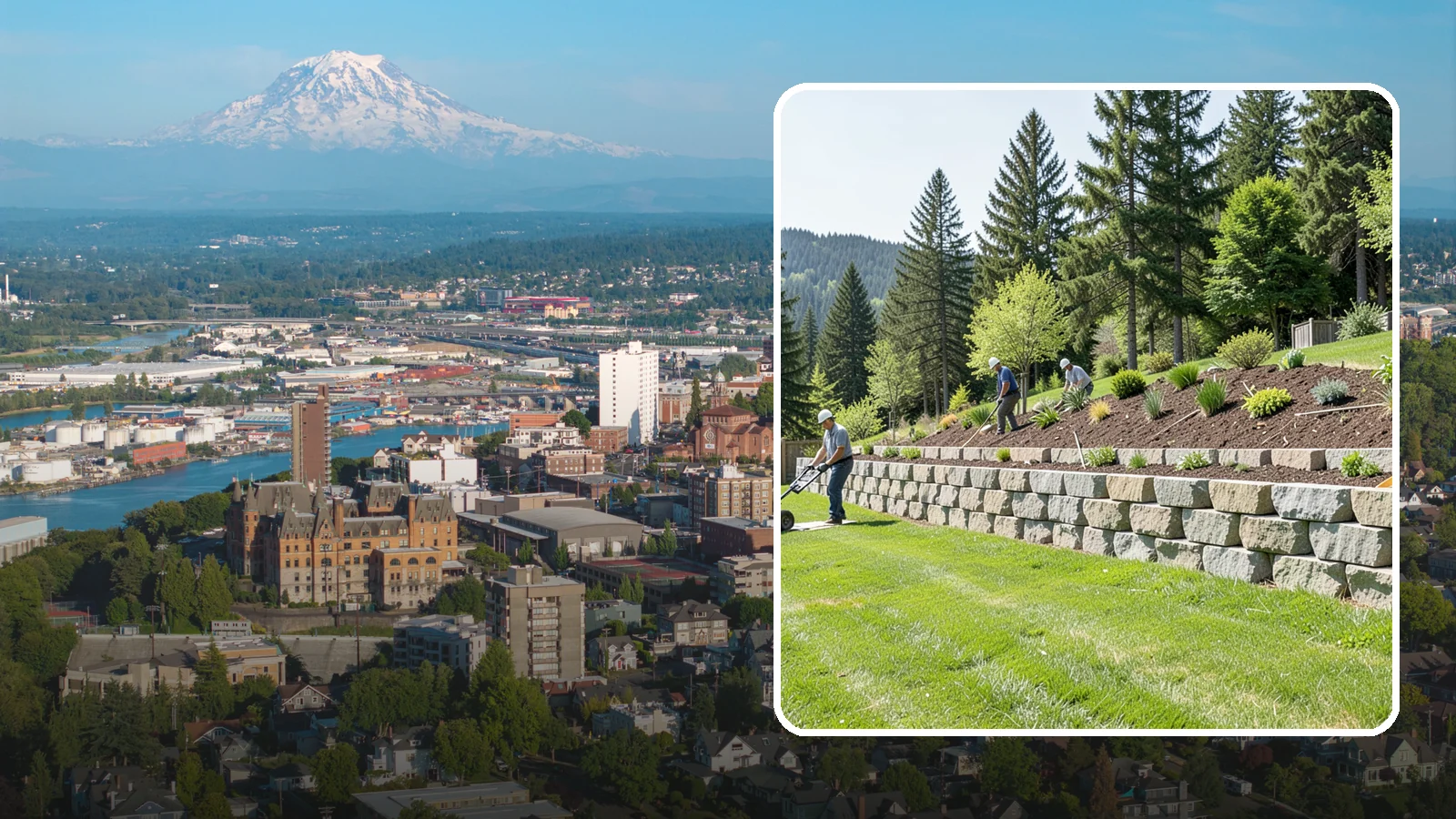 Segmental Block Retaining Wall in Tacoma, Pierce County, WA - An engineered mortarless wall of interlocking segmental units, ideal for taller PNW slopes that demand reinforcement and reliable...