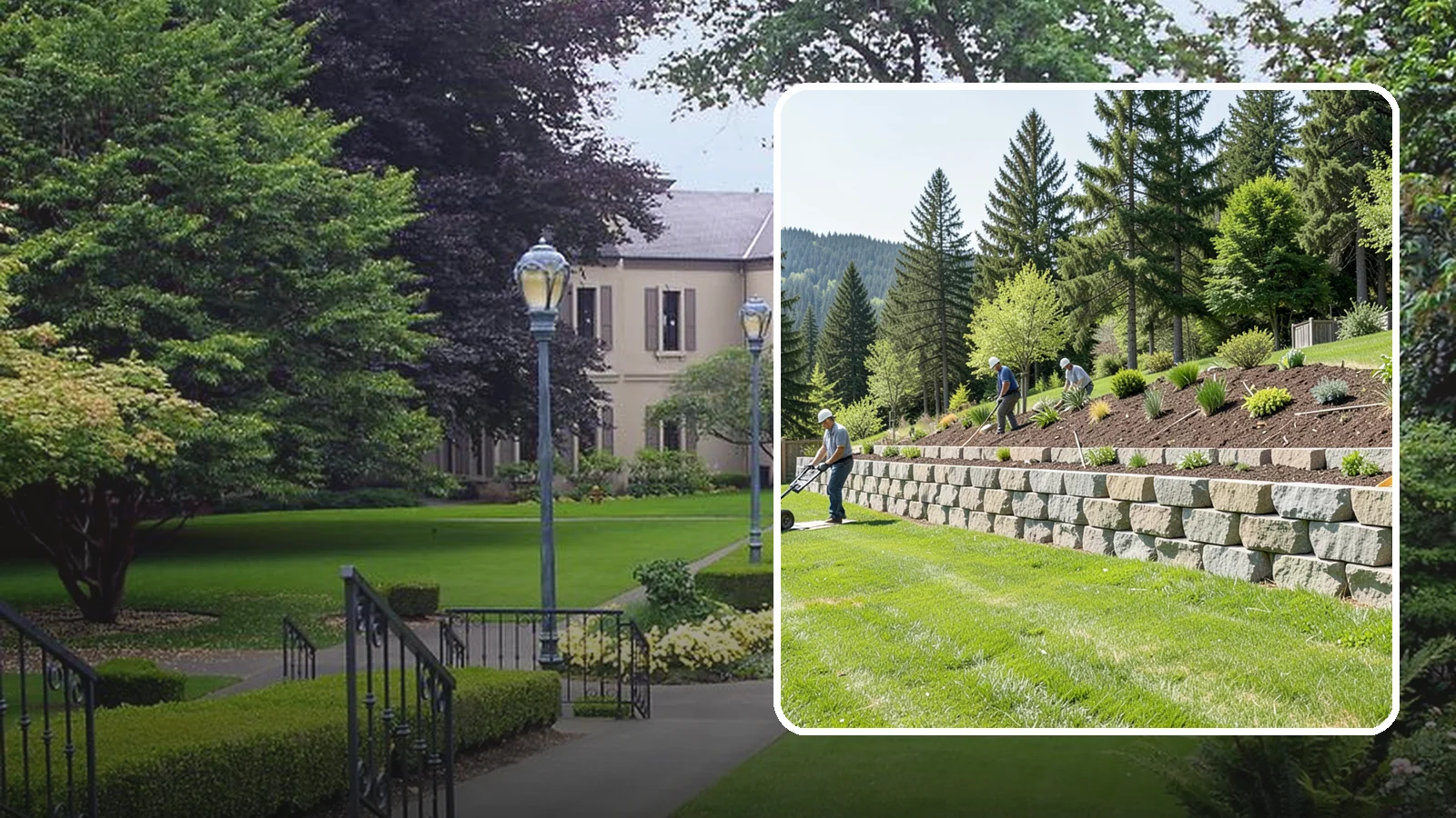 Segmental Block Retaining Wall in Woodinville, King County, WA - An engineered mortarless wall of interlocking segmental units, ideal for taller PNW slopes that demand reinforcement and reliable...