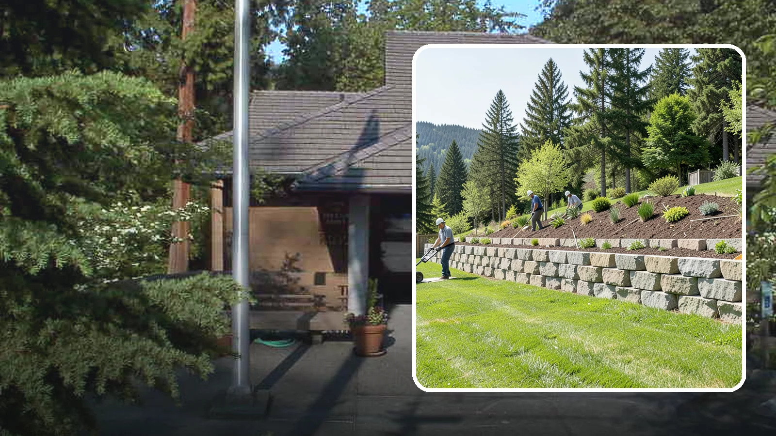 Segmental Block Retaining Wall in Yarrow Point, King County, WA - An engineered mortarless wall of interlocking segmental units, ideal for taller PNW slopes that demand reinforcement and reliable...