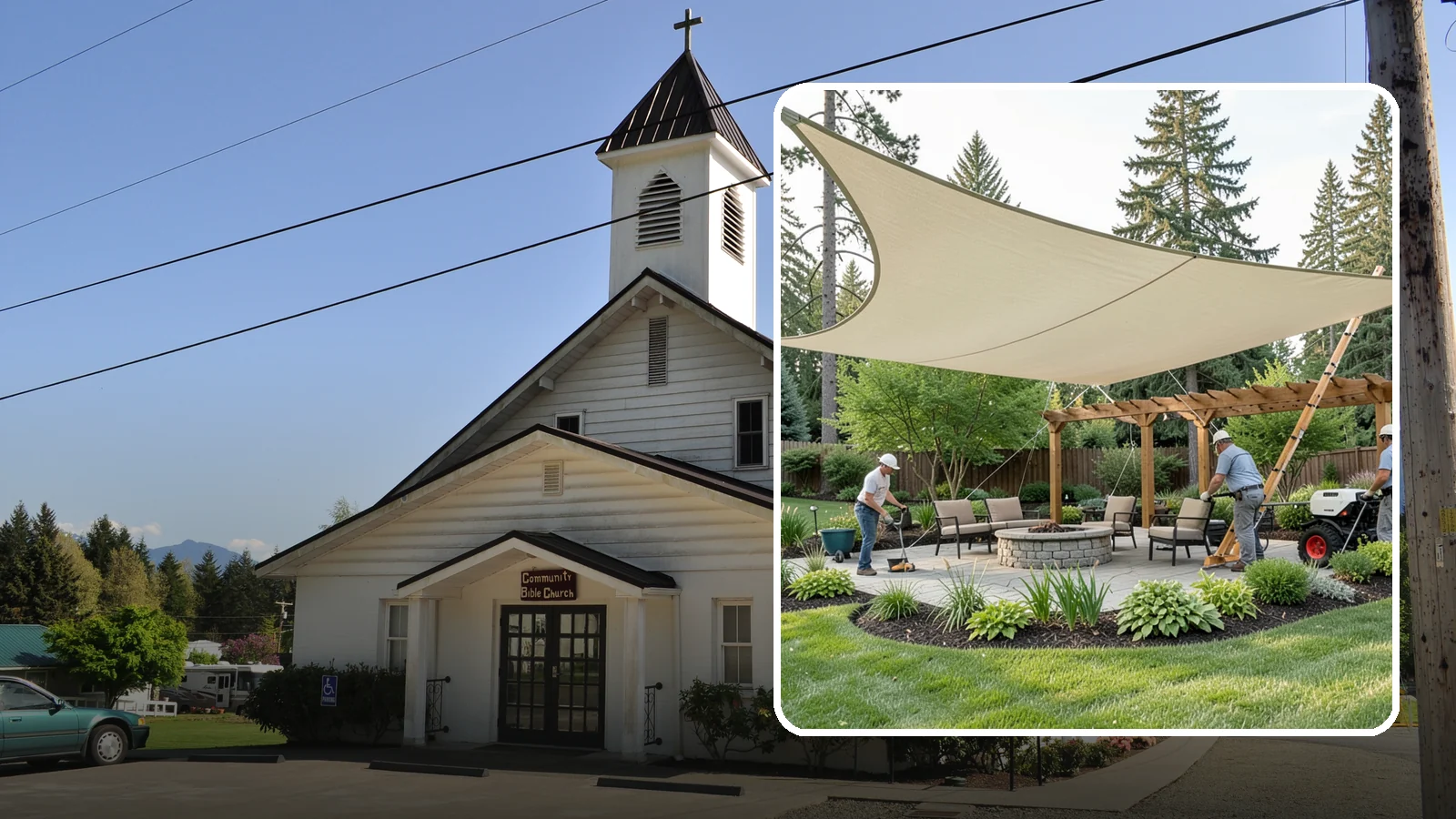 Shade Structure Installation in Concrete, Skagit County, WA - Shade sails, canopies, and structures that bring comfortable, stylish shade to any outdoor space.