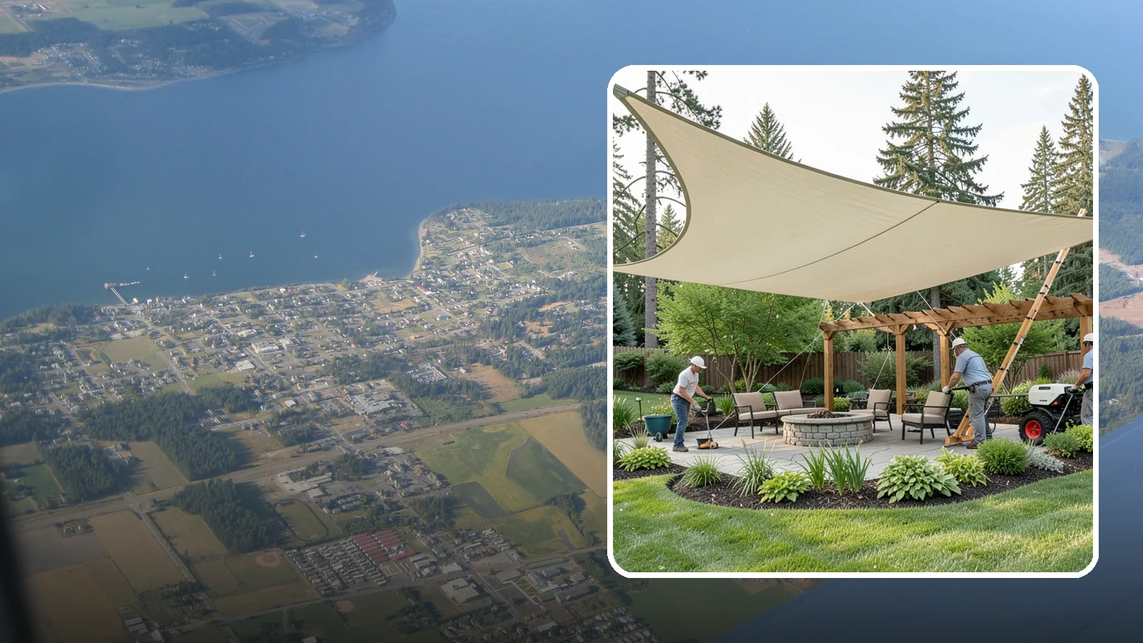 Shade Structure Installation in Coupeville, Island County, WA - Shade sails, canopies, and structures that bring comfortable, stylish shade to any outdoor space.