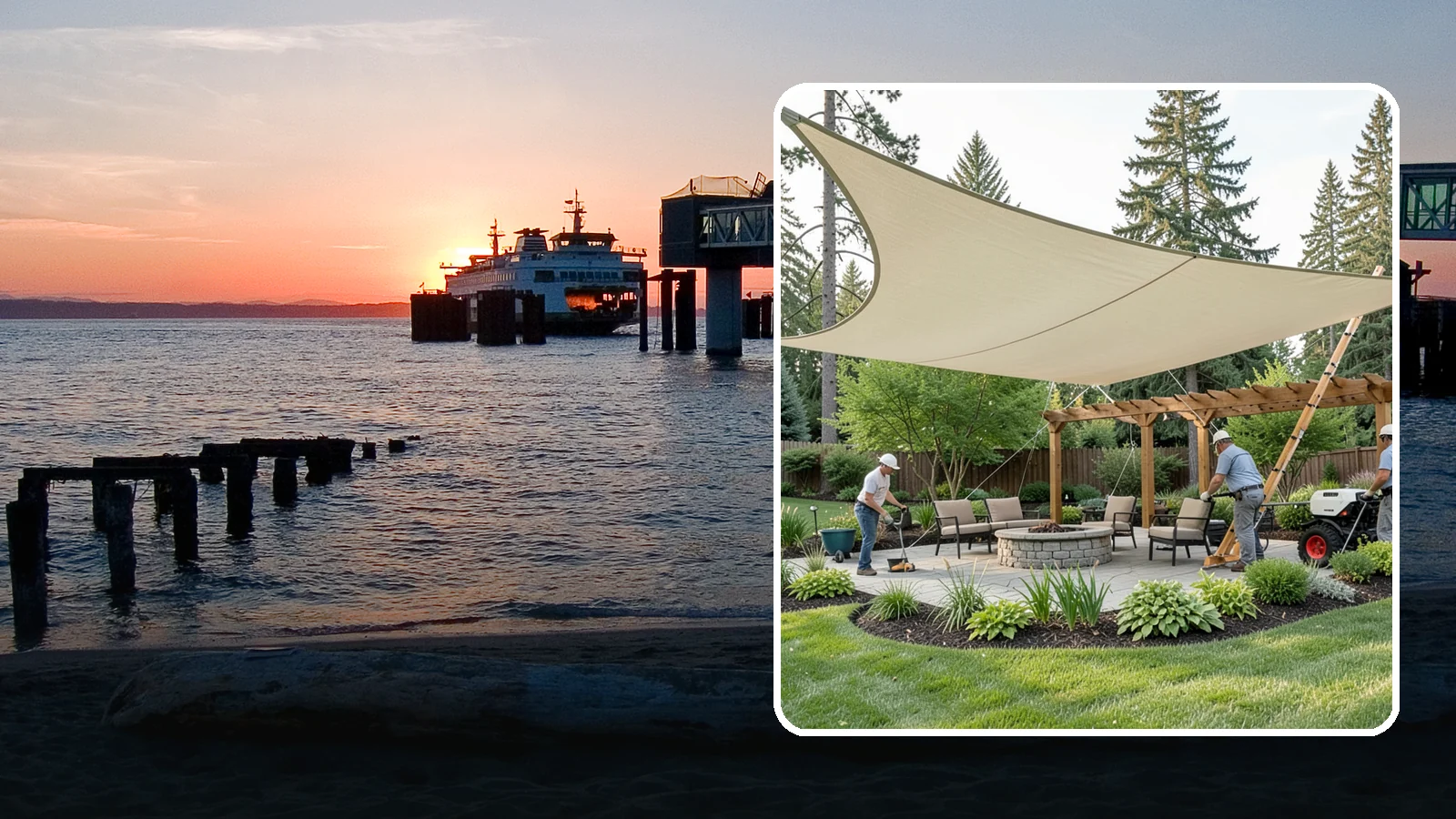 Shade Structure Installation in Edmonds, Snohomish County, WA - Shade sails, canopies, and structures that bring comfortable, stylish shade to any outdoor space.
