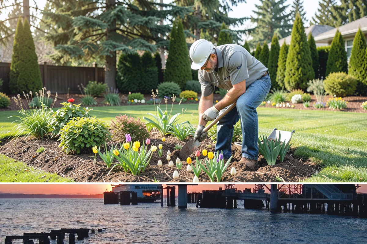 Shade Structure Installation in Edmonds, Snohomish County, WA - Best installed spring through fall.