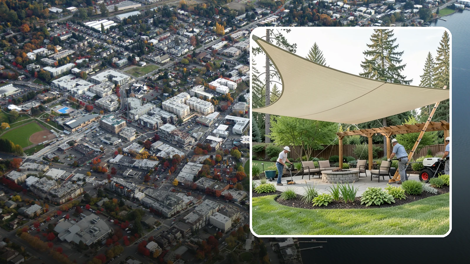 Shade Structure Installation in Kirkland, King County, WA - Shade sails, canopies, and structures that bring comfortable, stylish shade to any outdoor space.