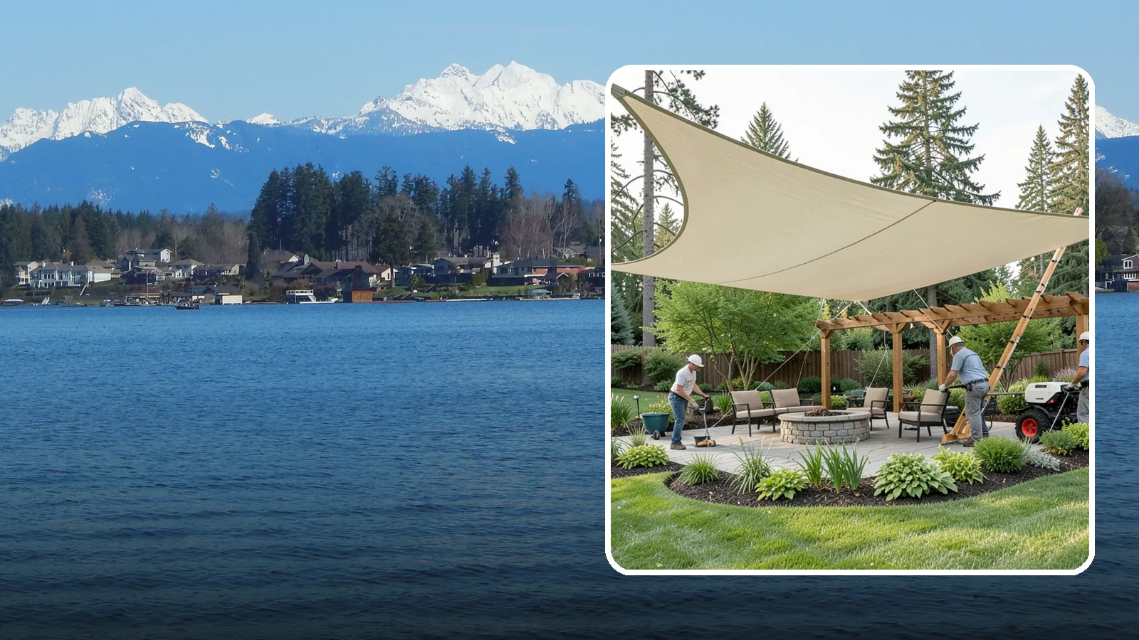 Shade Structure Installation in Lake Stevens, Snohomish County, WA - Shade sails, canopies, and structures that bring comfortable, stylish shade to any outdoor space.