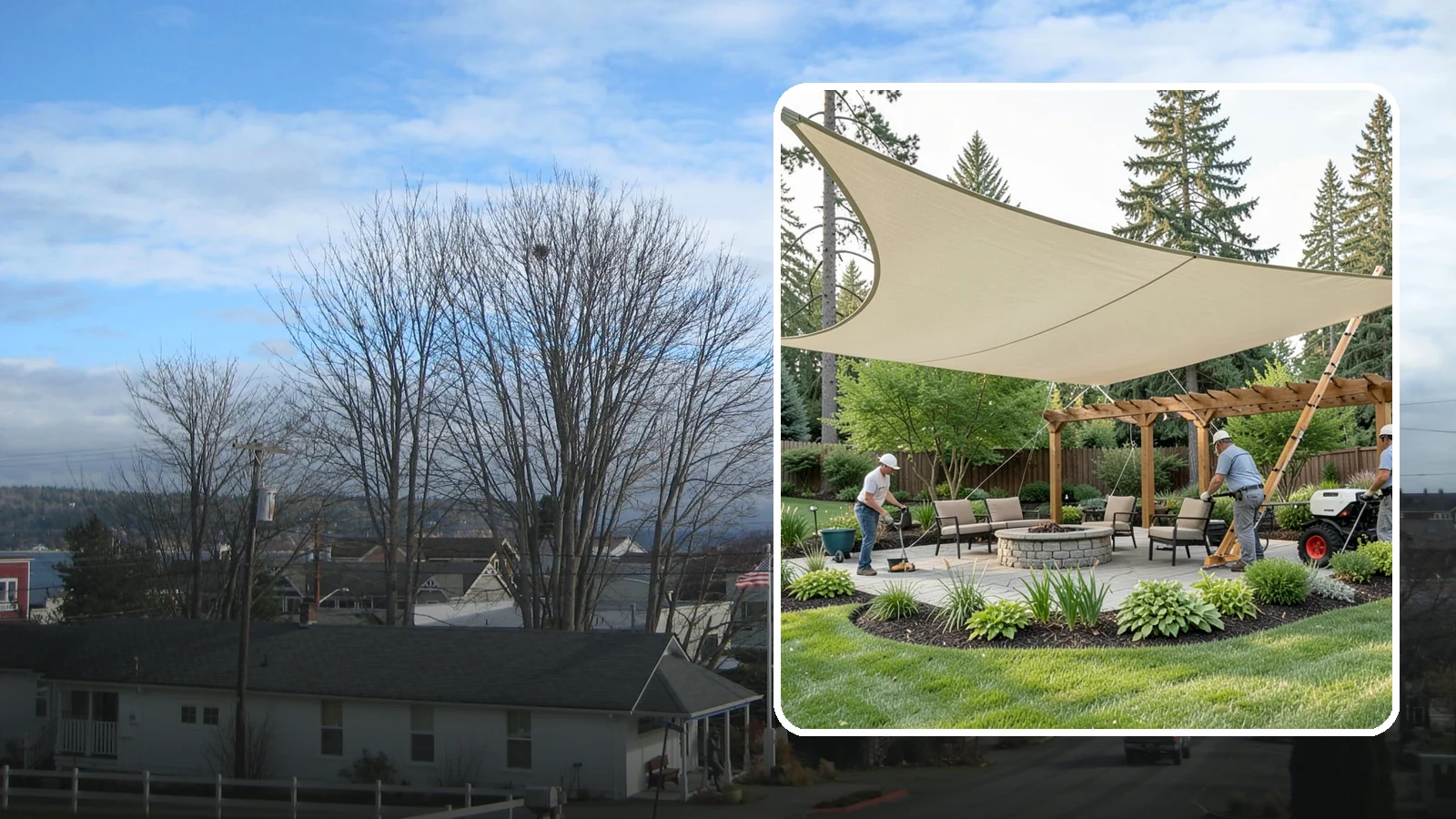 Shade Structure Installation in Langley, Island County, WA - Shade sails, canopies, and structures that bring comfortable, stylish shade to any outdoor space.