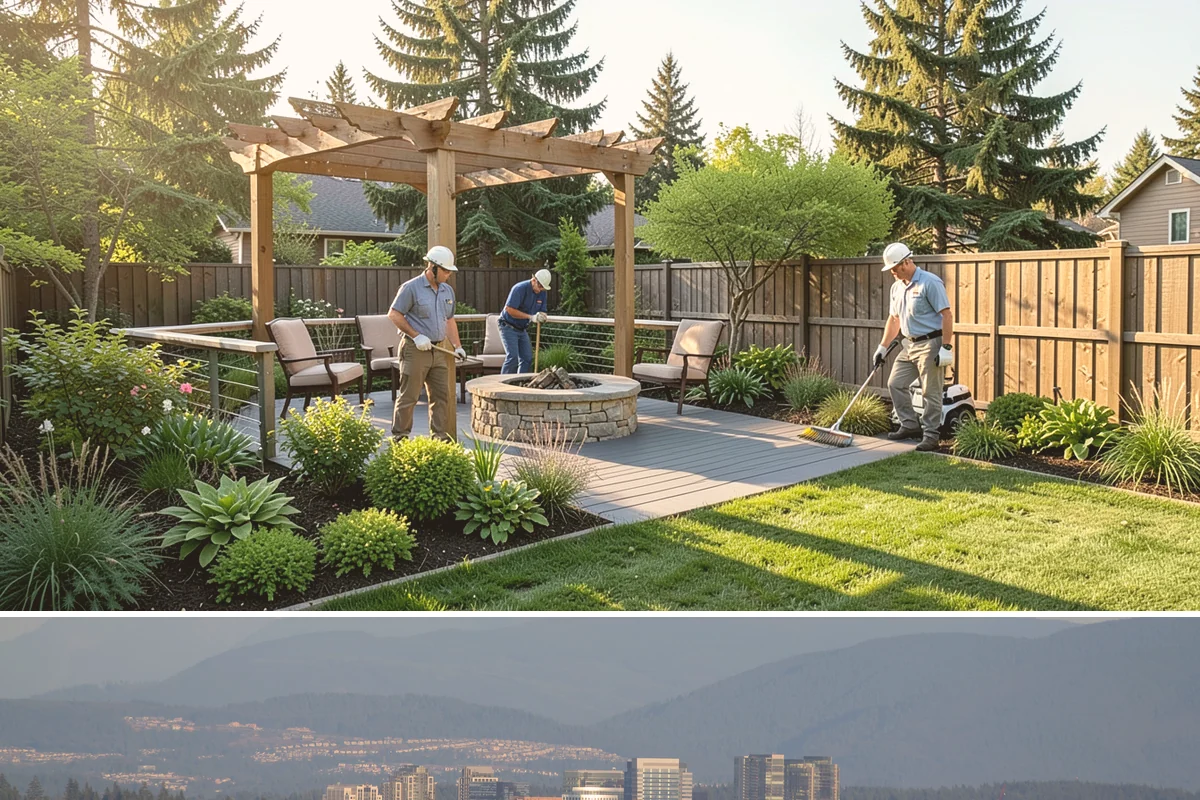 Shade Structure Installation in Medina, King County, WA - Best installed spring through fall.